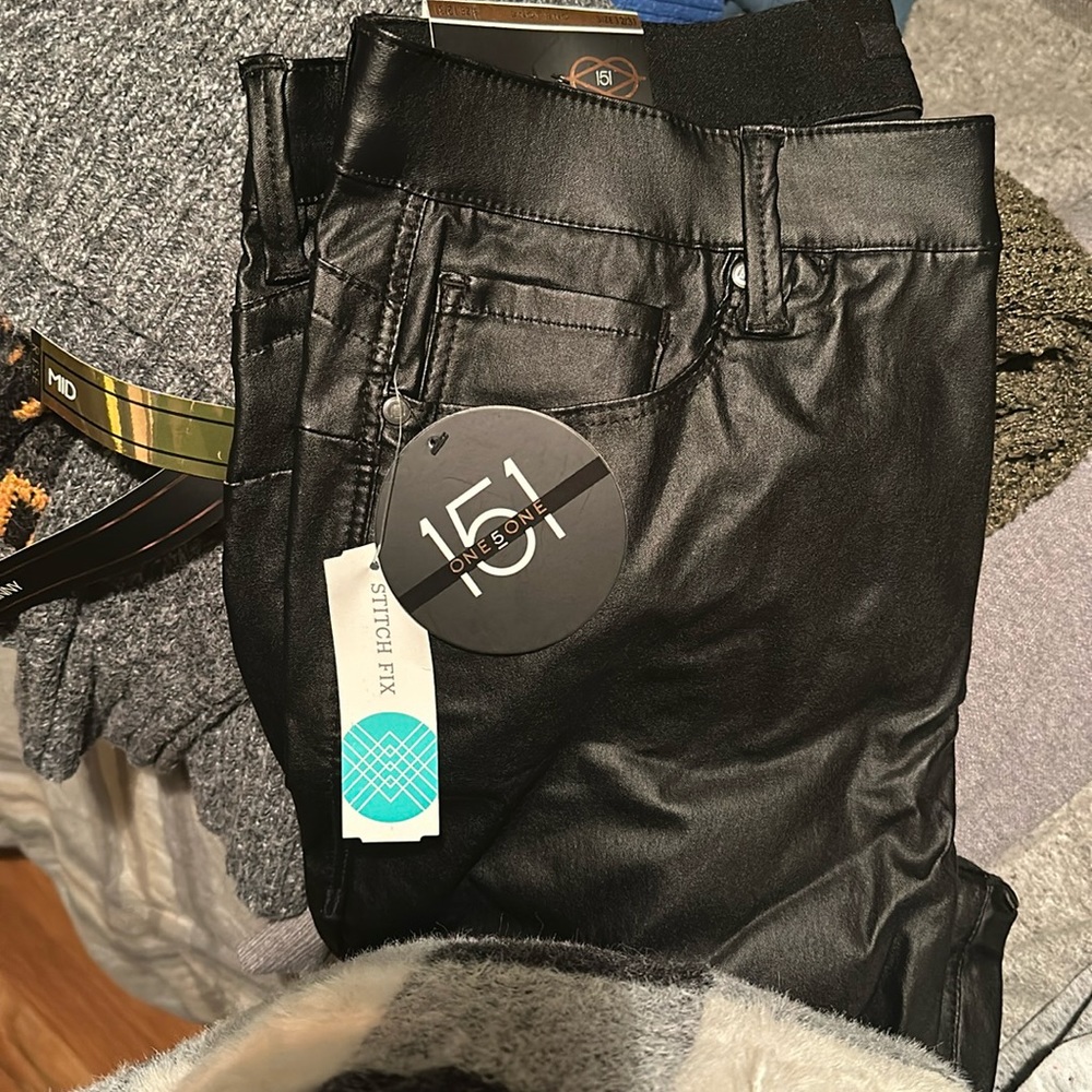 One5one Goddess fit faux leather pants. Nice stretch waistband, never worn